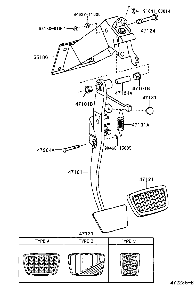 47106-22010 PEDAL SUB-ASSY, BRAKE product image