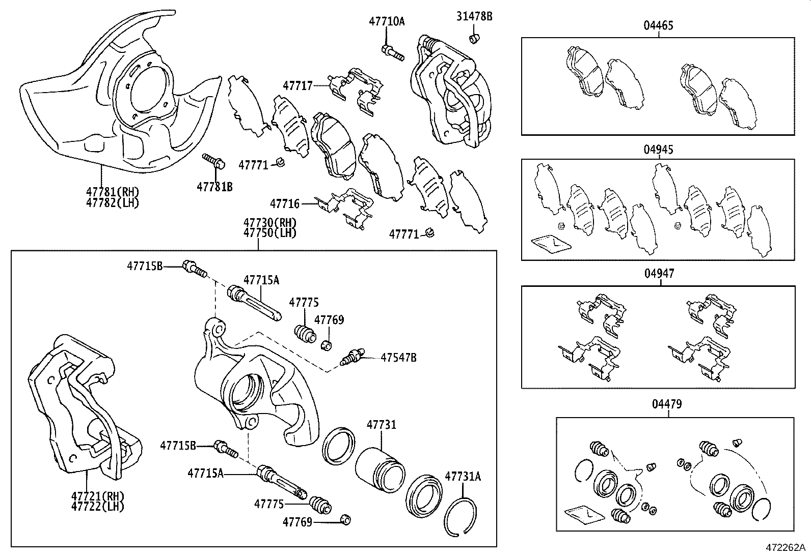 04478-53020 CYLINDER KIT, DISC BRAKE, FRONT product image