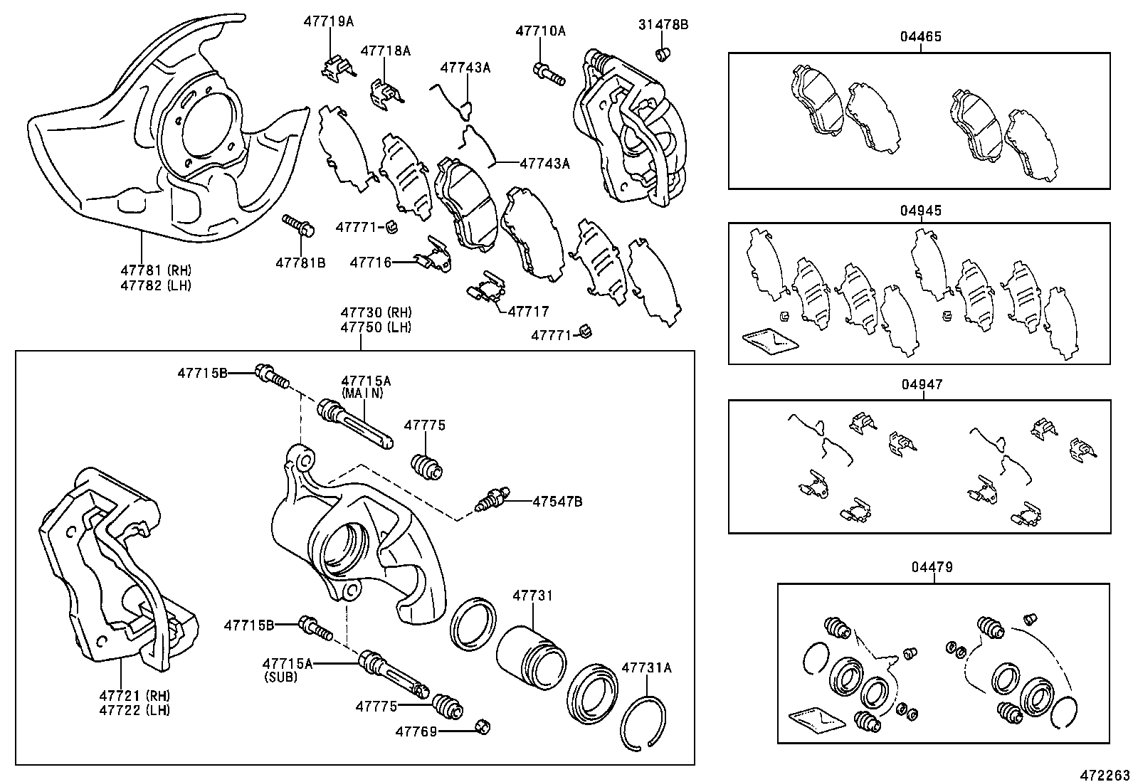 04478-53020 CYLINDER KIT, DISC BRAKE, FRONT product image