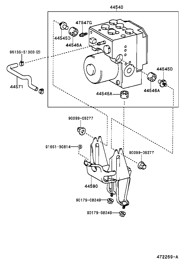 44571-30090 HOSE, BRAKE ACTUATOR product image