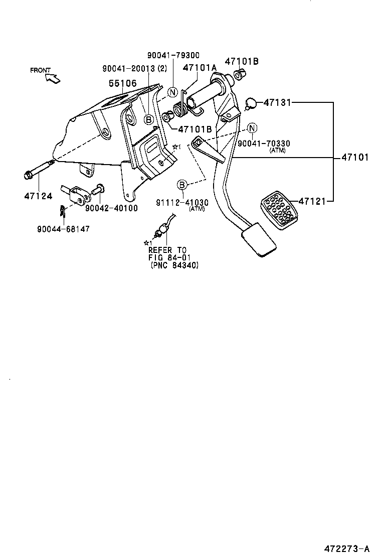 47101-97501 PEDAL SUB-ASSY, BRAKE product image
