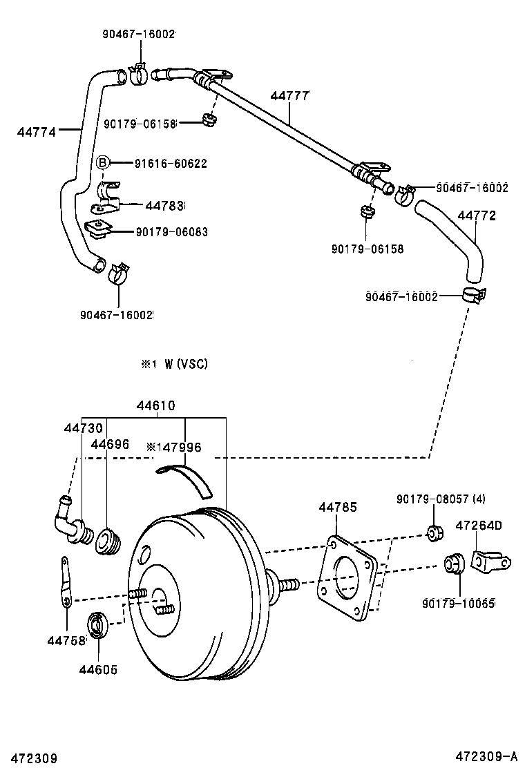 Toyota 44772-48040 HOSE, CHECK VALVE TO CONNECTOR TUBE