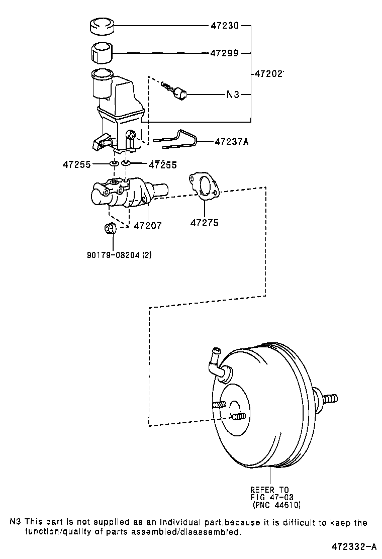 Toyota 47220-48111 RESERVOIR SUB-ASSY, BRAKE MASTER CYLINDER