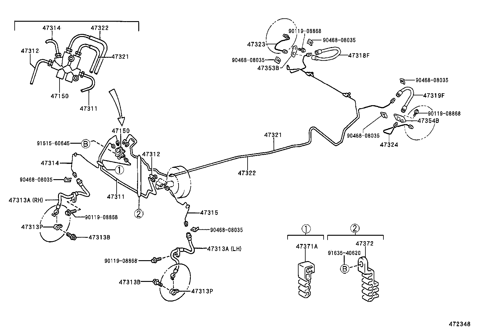 47321-52061 TUBE, REAR BRAKE, NO.1 product image