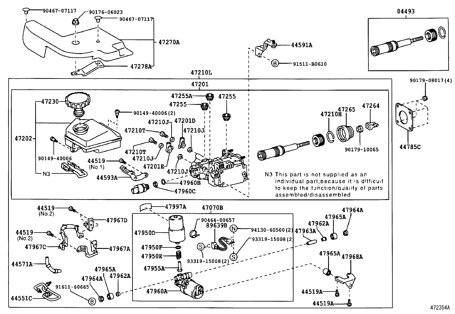 Toyota 44571-30080 HOSE, BRAKE ACTUATOR, NO.1