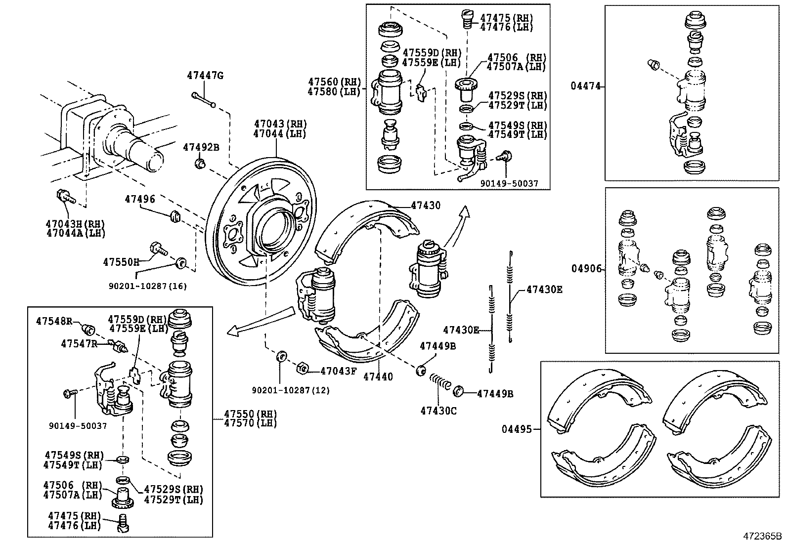 04495-0S010 SHOE KIT, REAR BRAKE product image