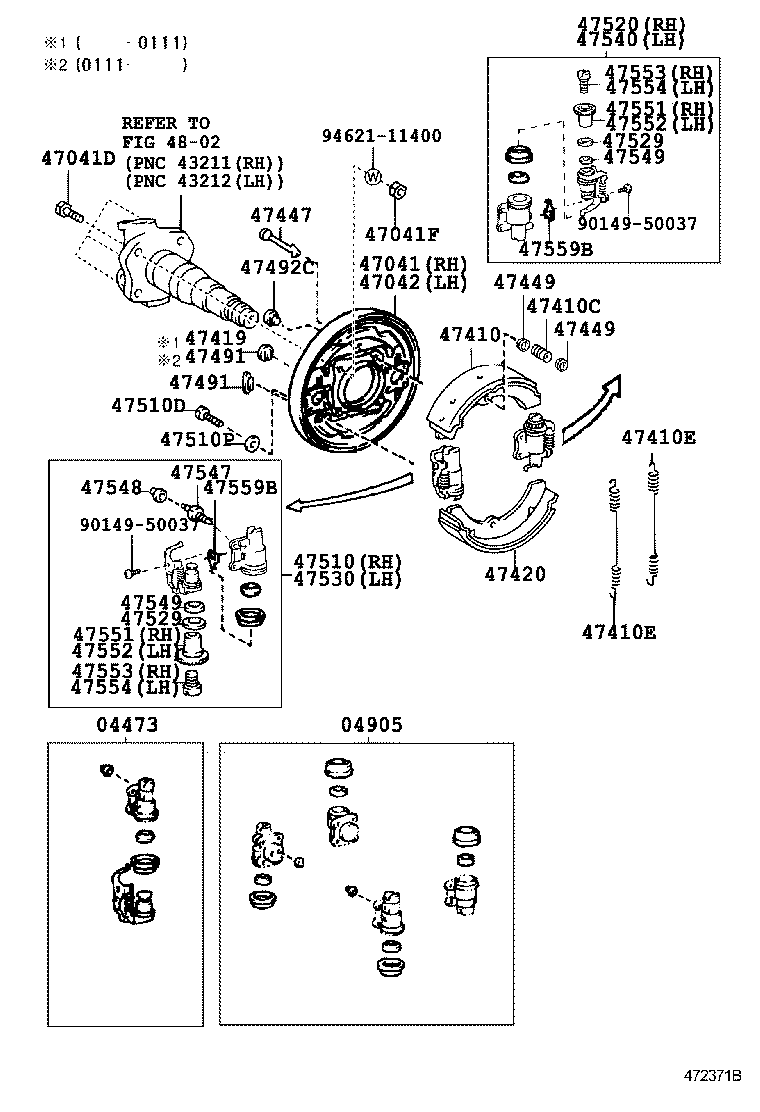 47041-36190 PLATE SUB-ASSY, BRAKE BACKING, FRONT RH product image