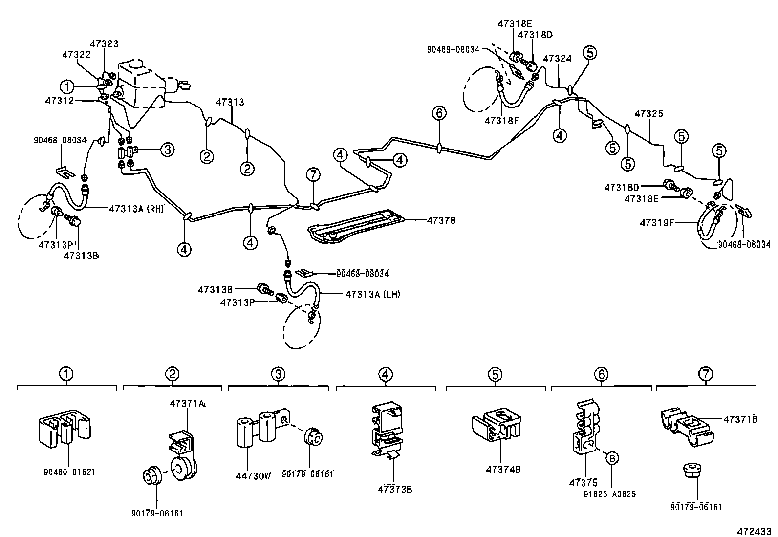47313-24140 TUBE, FRONT BRAKE, NO.3 product image