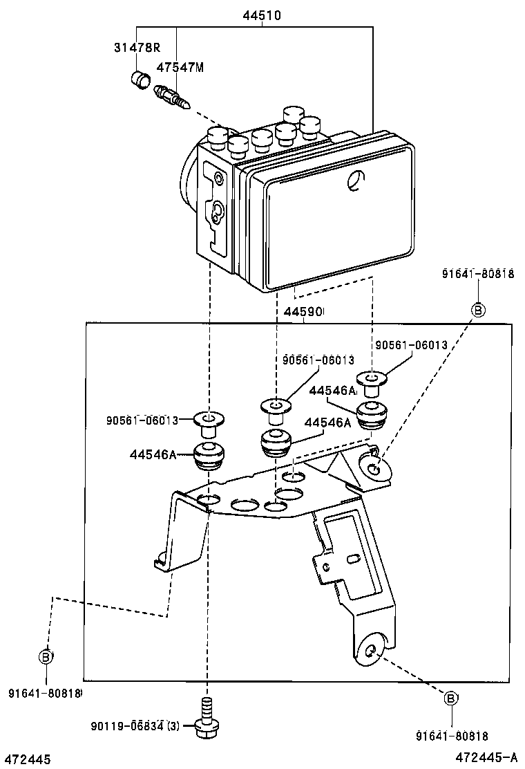 44590-44040 BRACKET ASSY, BRAKE ACTUATOR product image