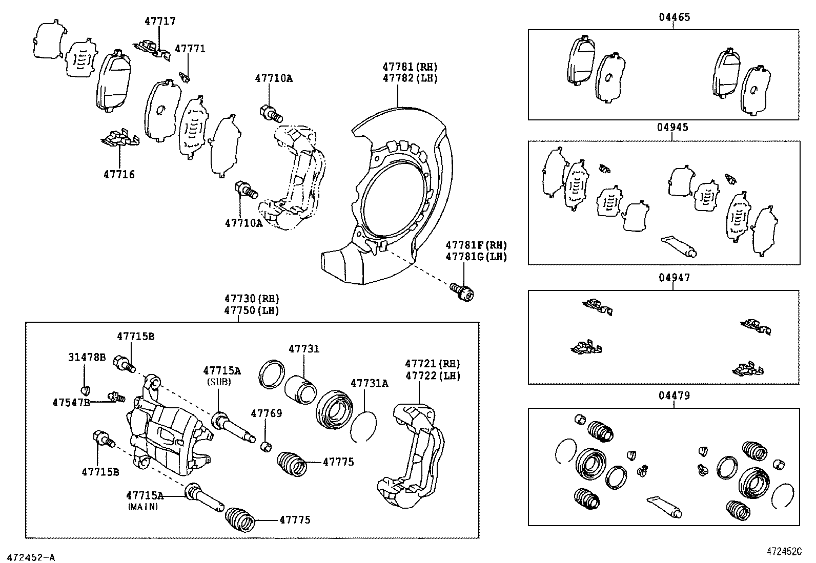 47717-44010 PLATE, PAD SUPPORT, NO.2(FOR FRONT DISC BRAKE) product image