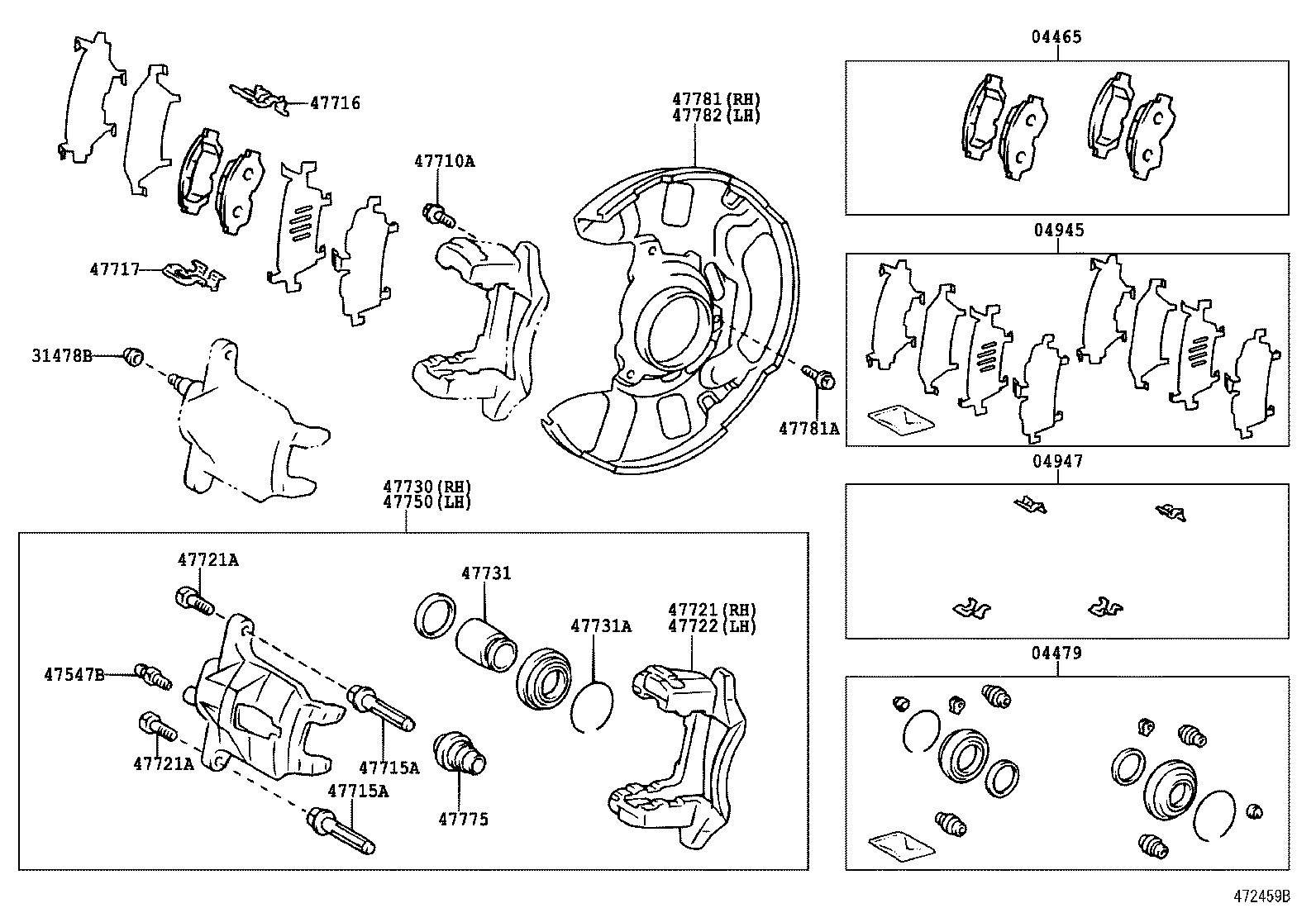 04478-02140 CYLINDER KIT, DISC BRAKE, FRONT product image