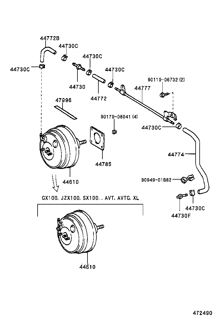 44773-22530 HOSE, UNION TO CHECK VALVE product image