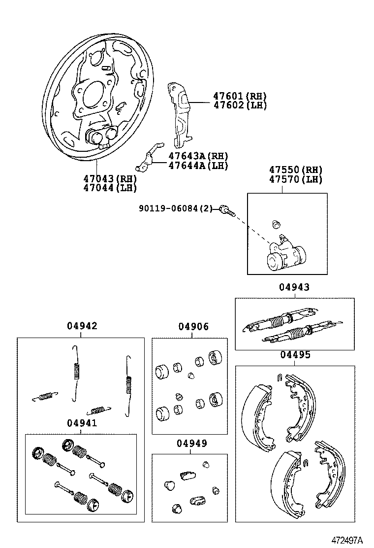 04495-63010 SHOE KIT, REAR BRAKE product image