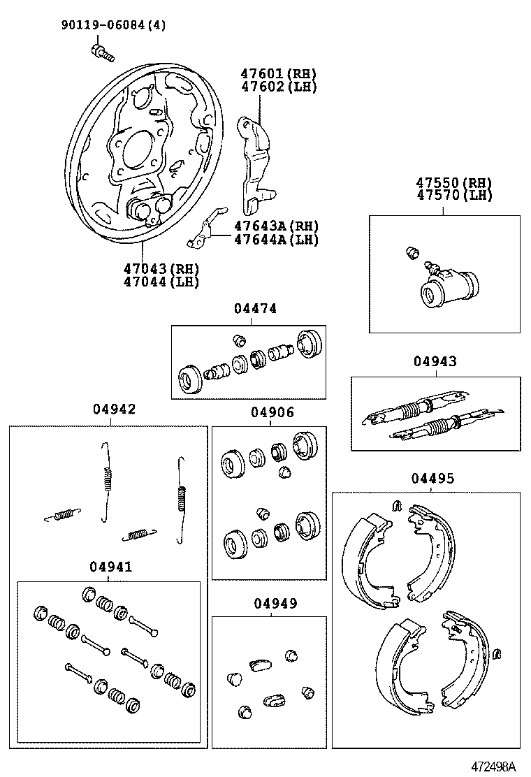 04495-63010 SHOE KIT, REAR BRAKE product image