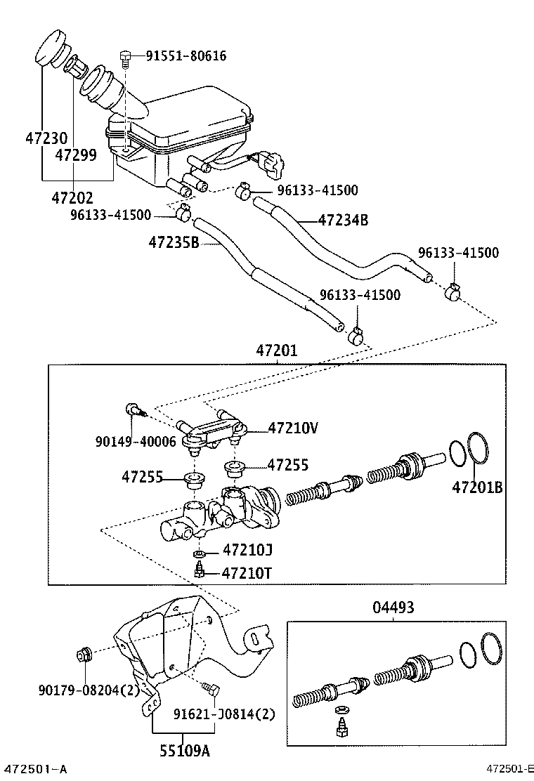 04493-25100 CYLINDER KIT, BRAKE MASTER product image