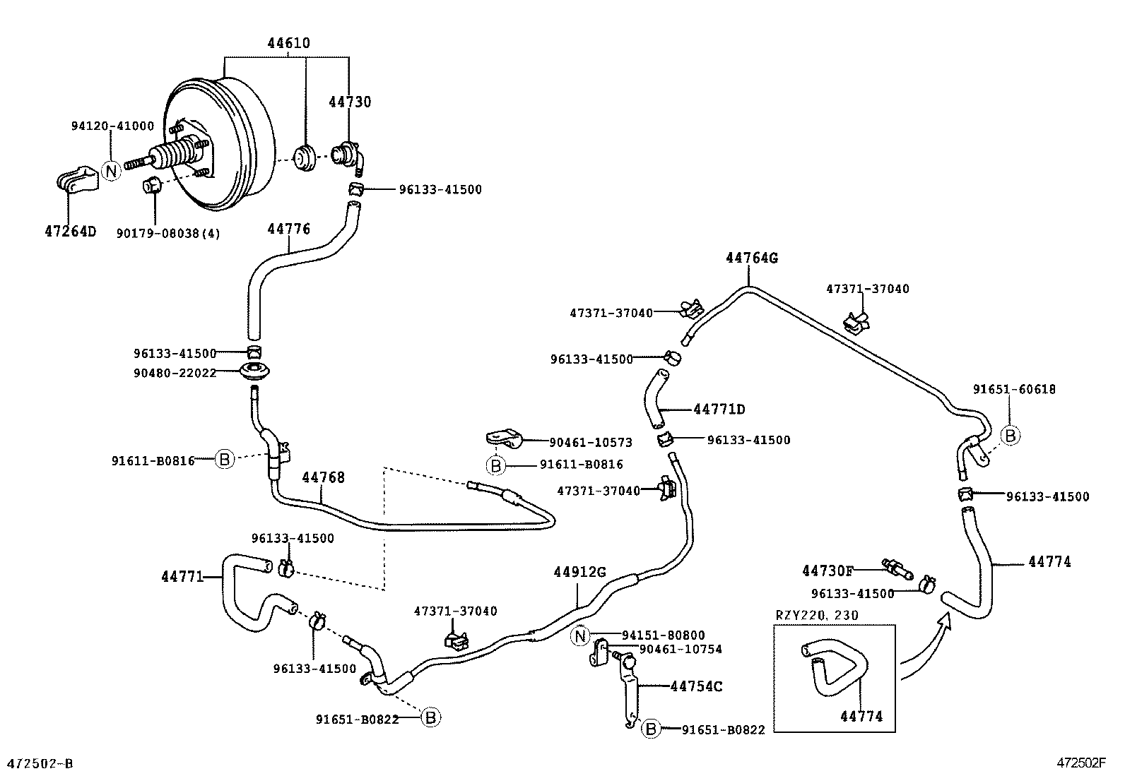 44774-25110 HOSE, UNION TO CONNECTOR TUBE product image