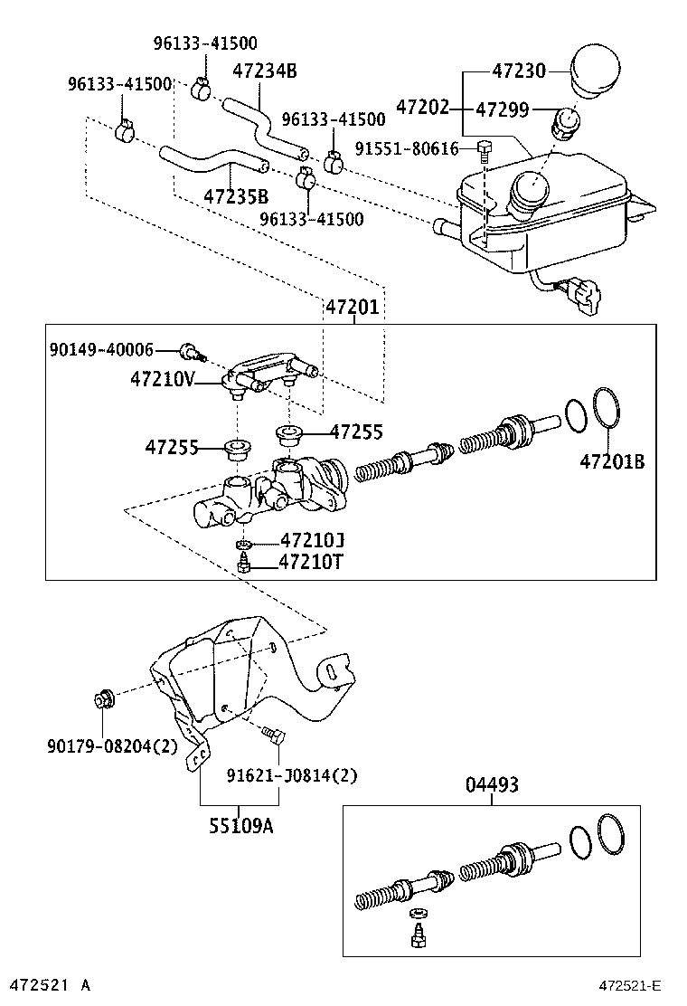 04493-25100 CYLINDER KIT, BRAKE MASTER product image