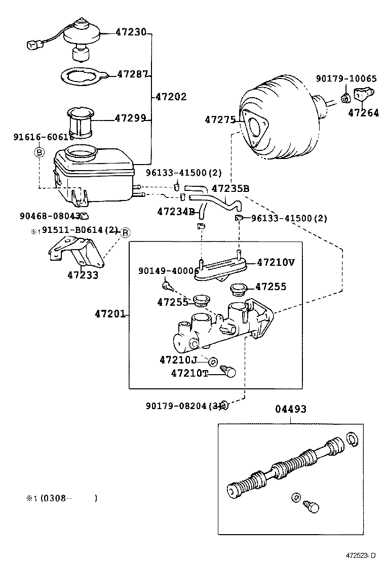 47201-44150 CYLINDER SUB-ASSY, BRAKE MASTER product image