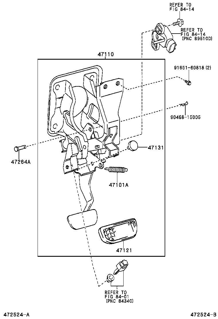 47110-28100 SUPPORT ASSY, BRAKE PEDAL product image