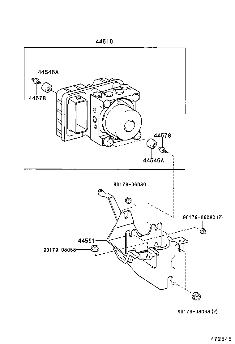 44551-08010 TUBE, BRAKE ACTUATOR, NO.1 product image
