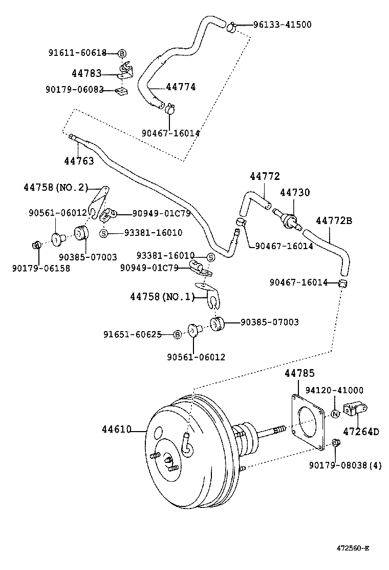 Toyota 44772-33090 HOSE, CHECK VALVE TO CONNECTOR TUBE
