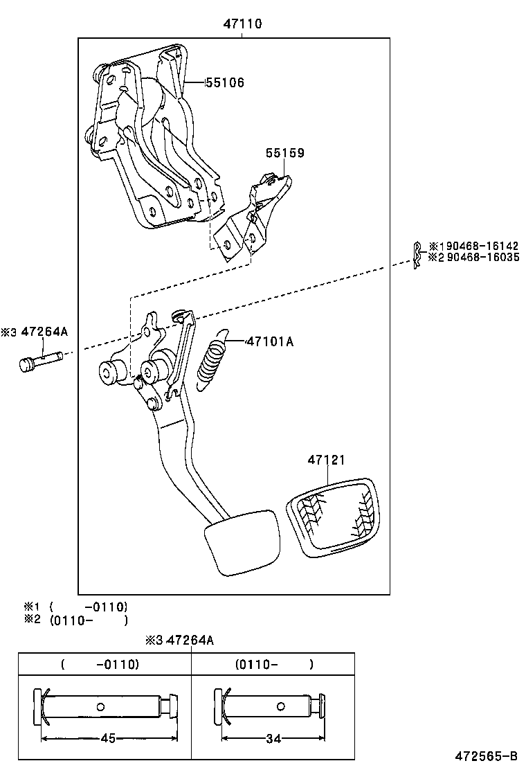 Toyota 47110-33181 SUPPORT ASSY, BRAKE PEDAL