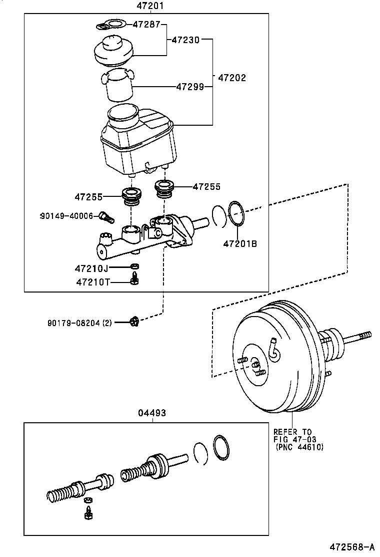 Toyota 04493-33120 CYLINDER KIT, BRAKE MASTER