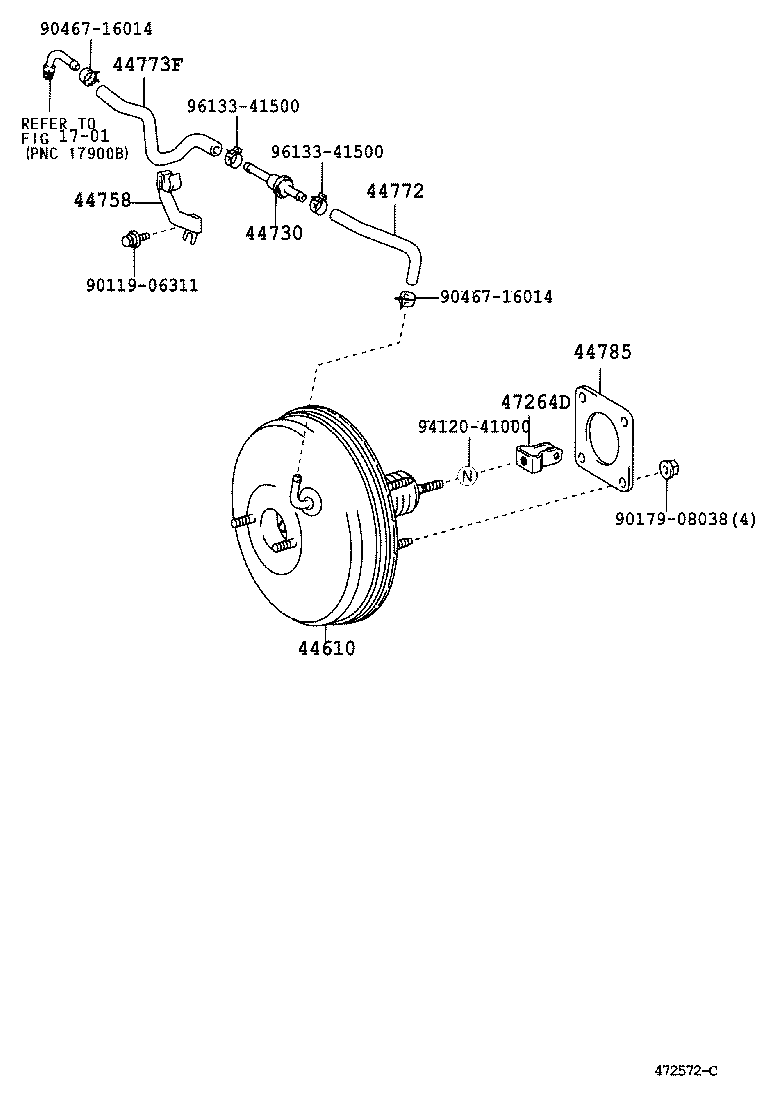 Toyota 44758-33070 BRACKET, VACUUM CHECK VALVE