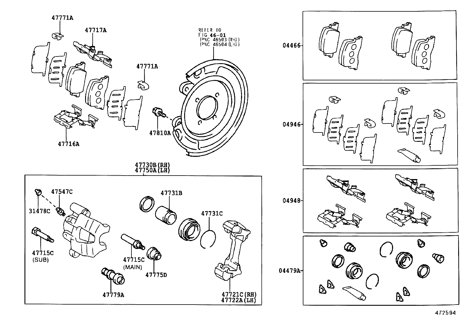 04479-33160 CYLINDER KIT, DISC BRAKE, REAR product image