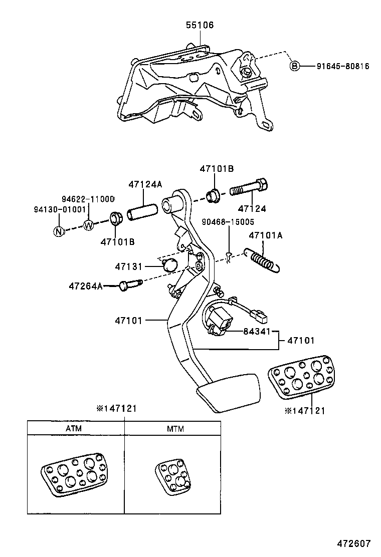 84341-53010 SWITCH, BRAKE PEDAL ROAD SENSING product image