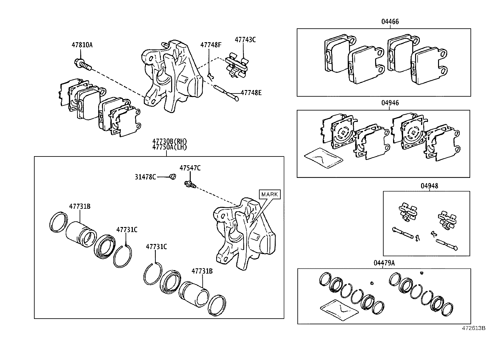Toyota 04466-30161 PAD KIT, DISC BRAKE, REAR