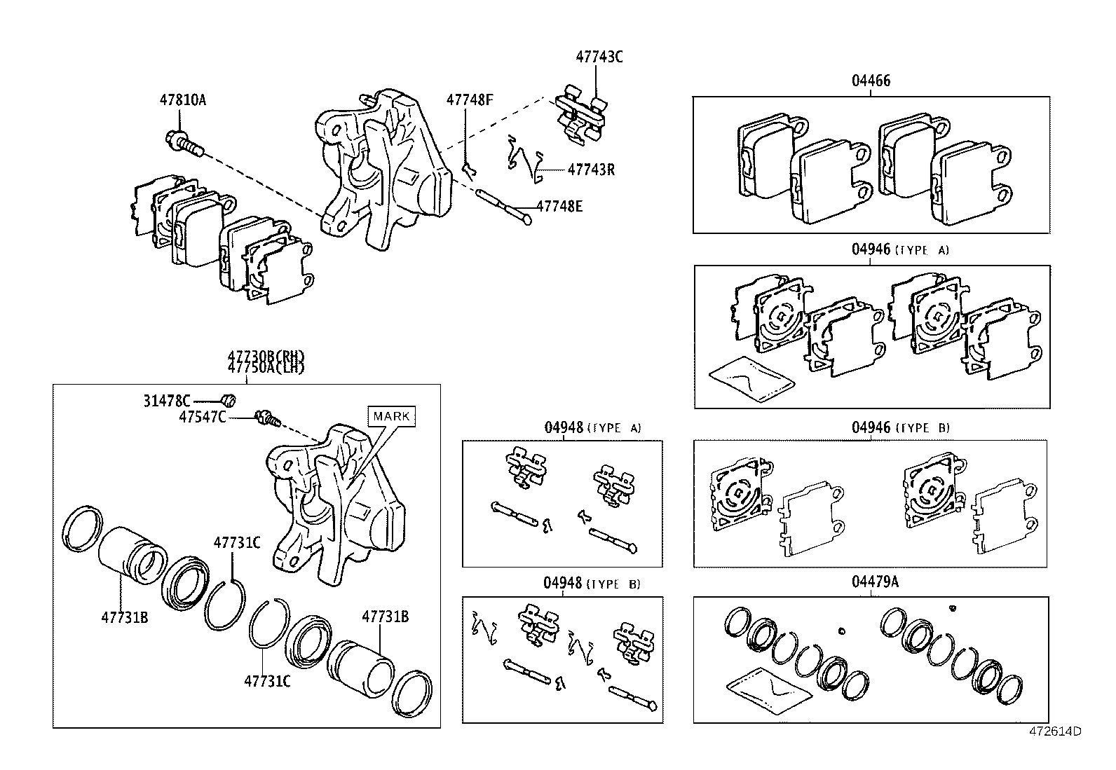 04466-30121 PAD KIT, DISC BRAKE, REAR product image