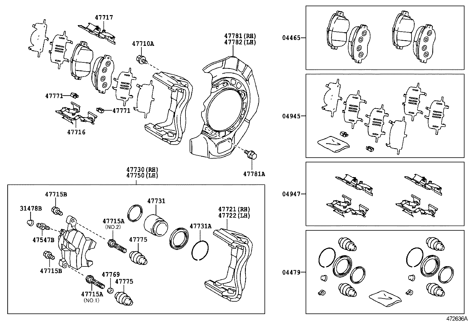 Toyota 04947-06060 FITTING KIT, DISC BRAKE, FRONT