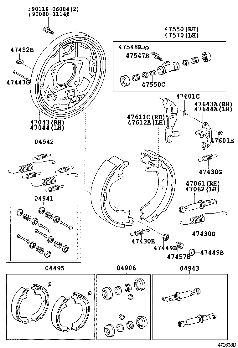 Toyota 04949-06030 PLUG KIT, REAR BRAKE