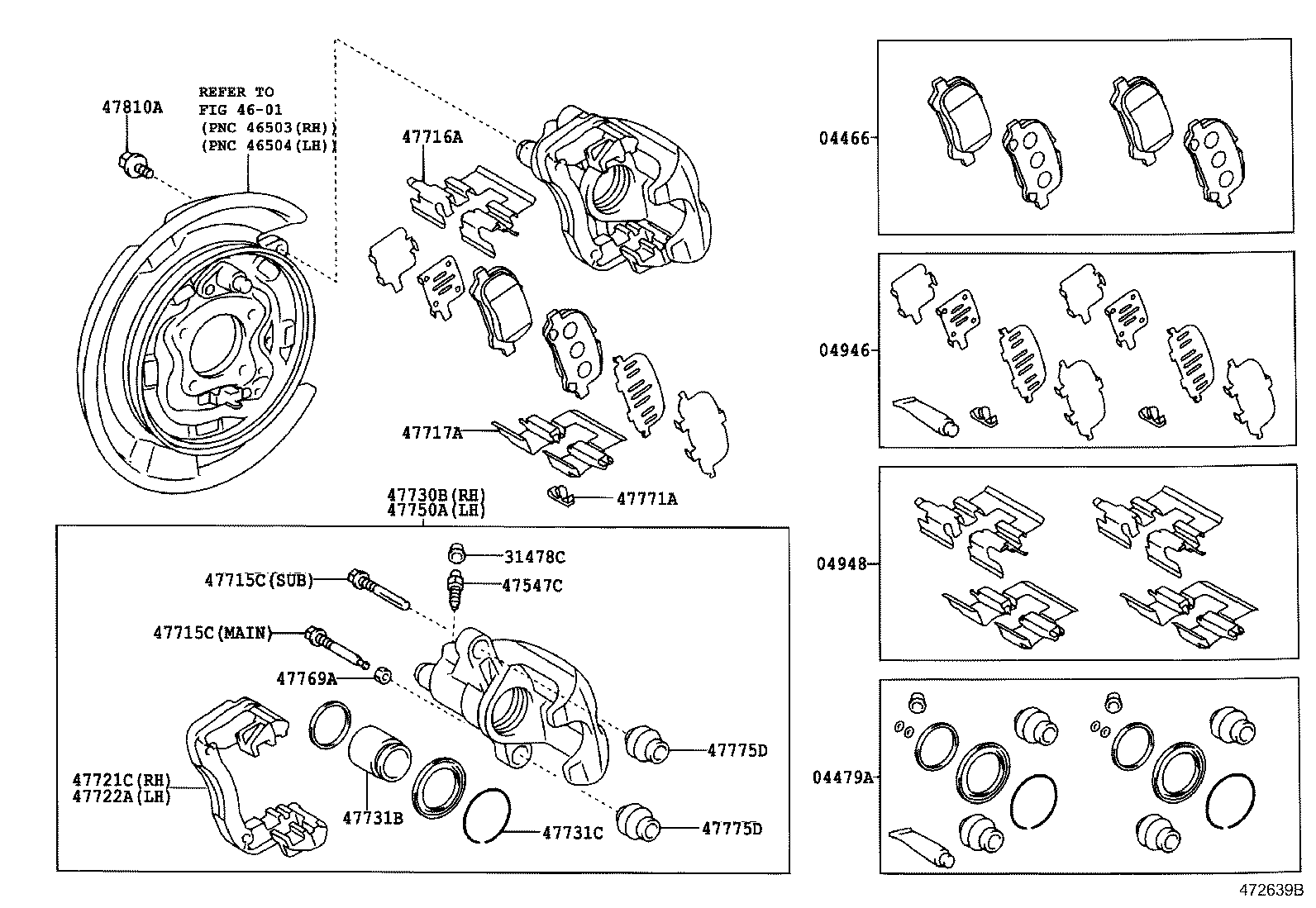 Toyota 04479-07080 CYLINDER KIT, DISC BRAKE, REAR