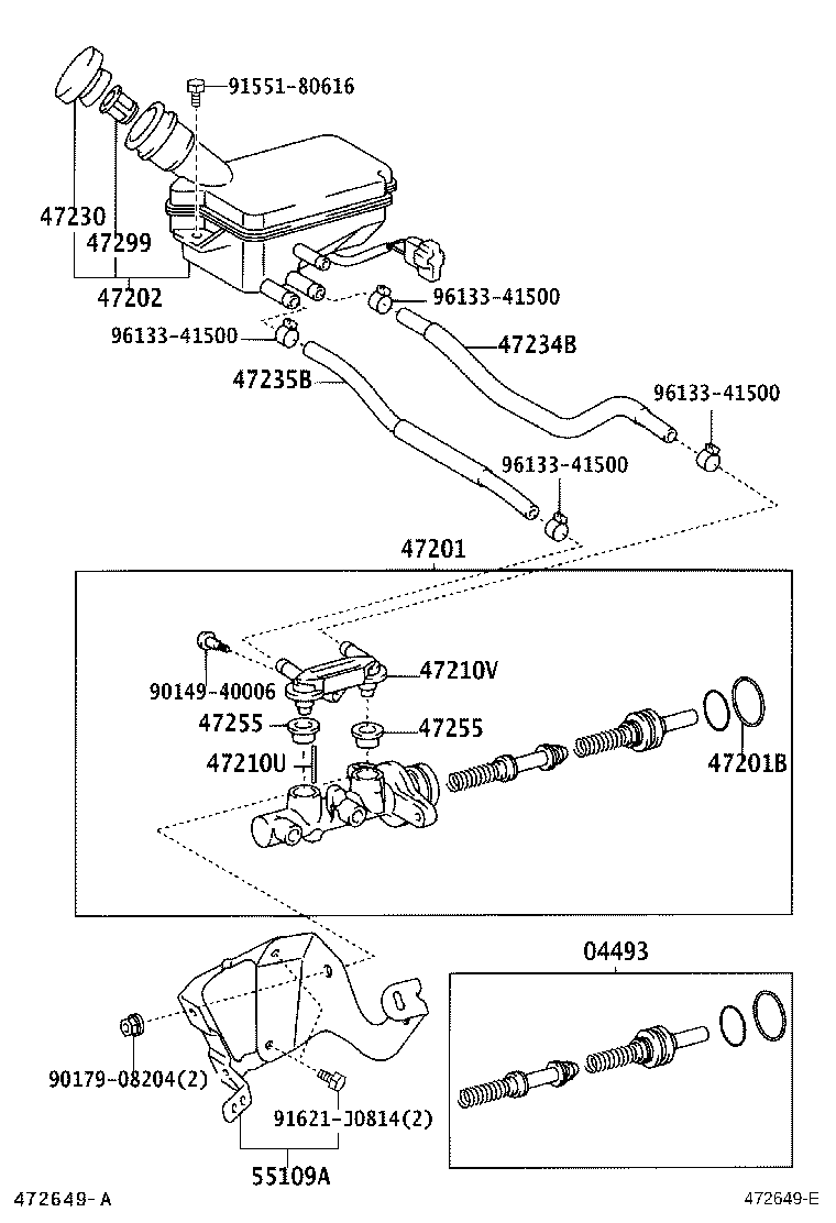 04493-25100 CYLINDER KIT, BRAKE MASTER product image