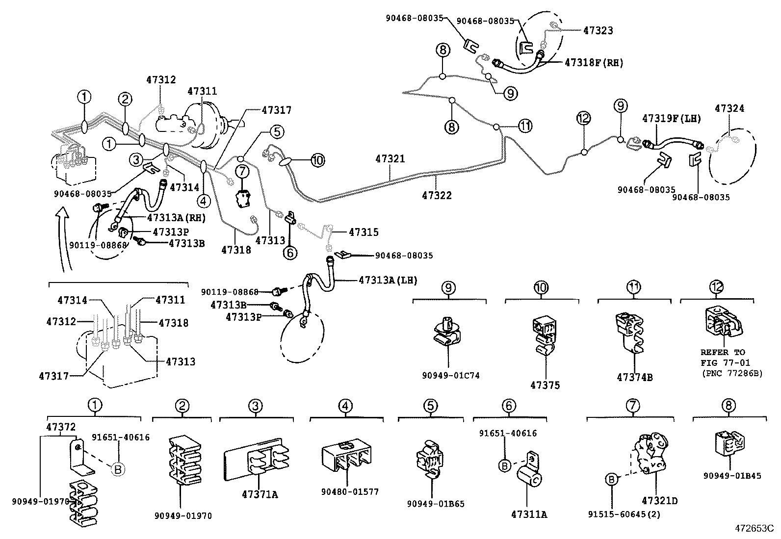 47321-13180 TUBE, REAR BRAKE, NO.1 product image