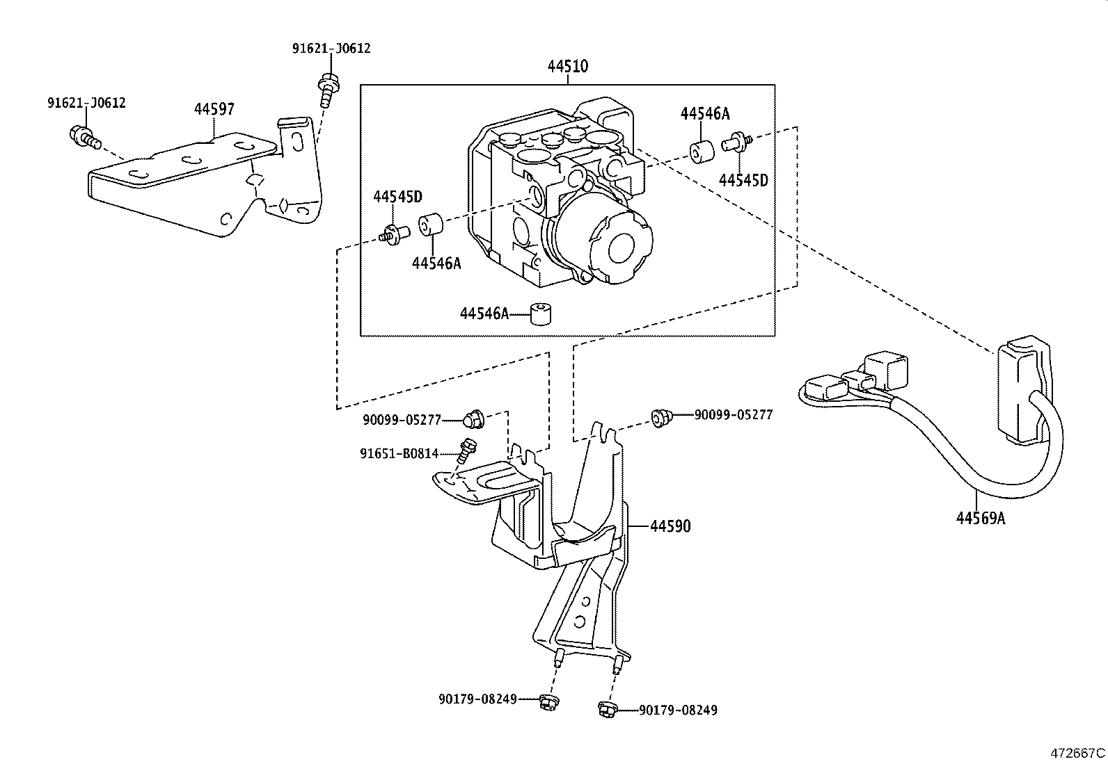 44590-43020 BRACKET ASSY, BRAKE ACTUATOR product image