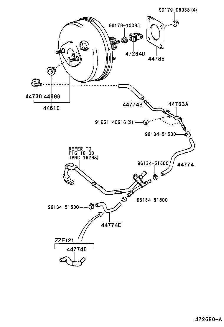 44774-20310 HOSE, UNION TO CONNECTOR TUBE product image