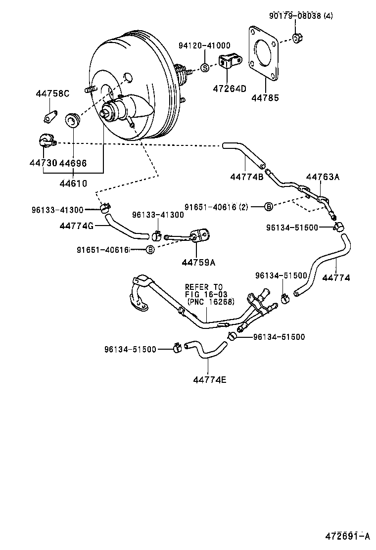 44774-20310 HOSE, UNION TO CONNECTOR TUBE product image