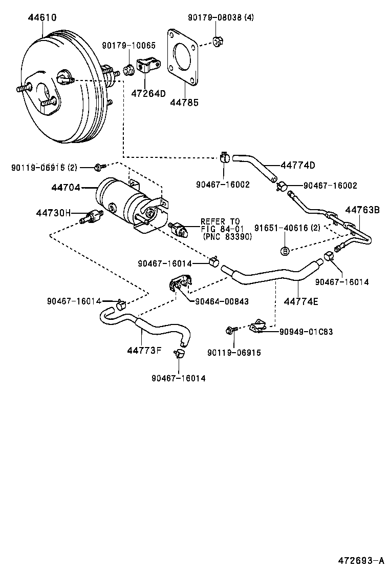 44774-20310 HOSE, UNION TO CONNECTOR TUBE product image