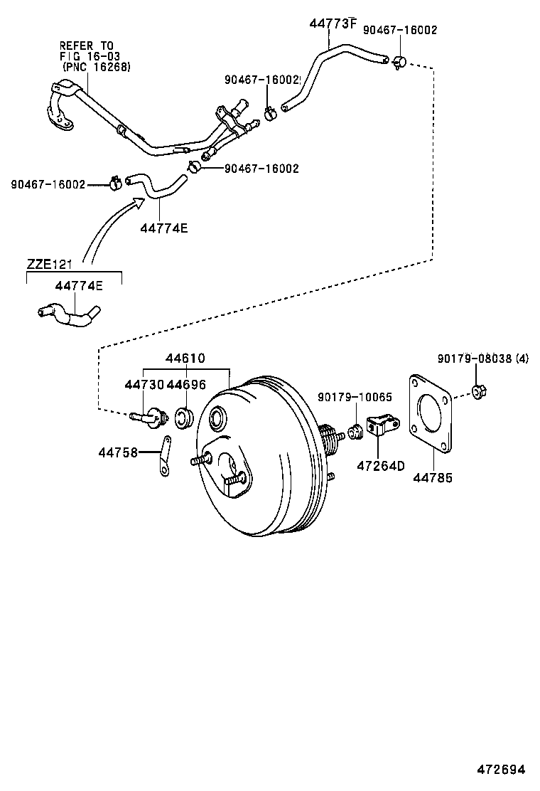 44774-20310 HOSE, UNION TO CONNECTOR TUBE product image