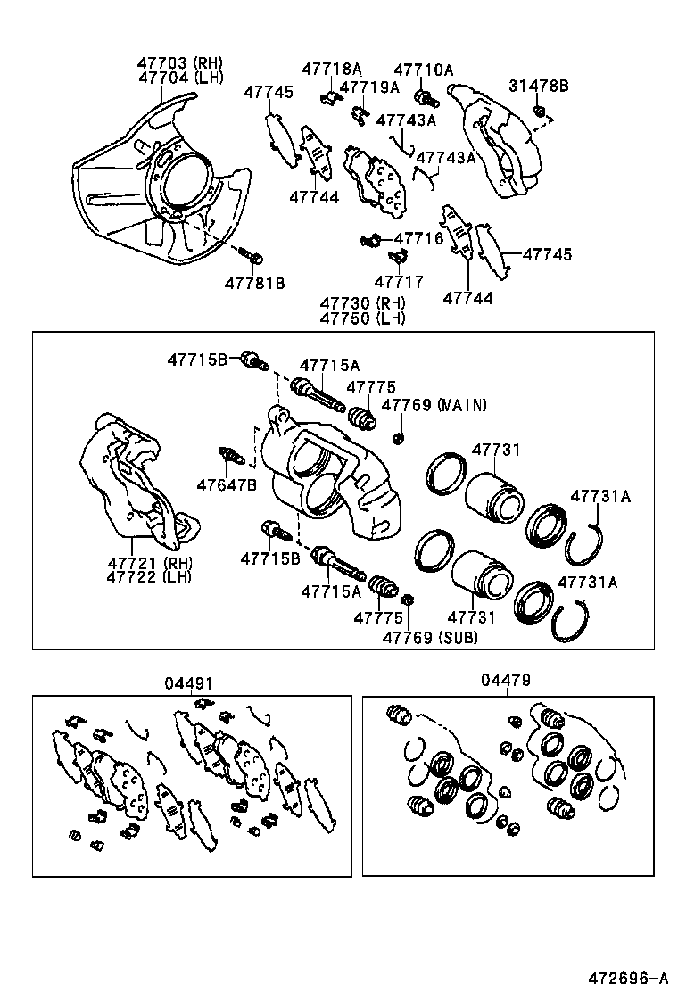 47716-30100 PLATE, PAD SUPPORT, NO.1(FOR FRONT DISC BRAKE) product image