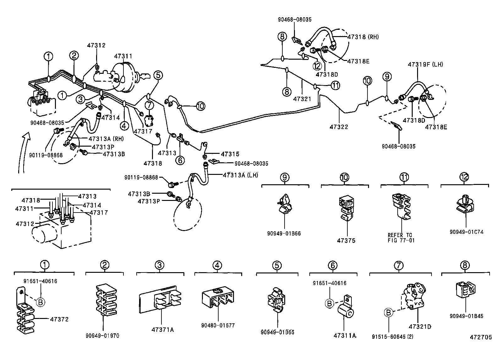44545-12010 HOLDER, BRAKE ACTUATOR BOLT product image