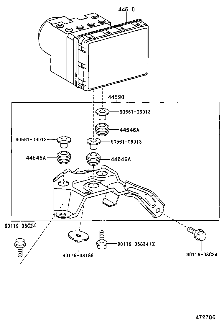 44545-12010 HOLDER, BRAKE ACTUATOR BOLT product image