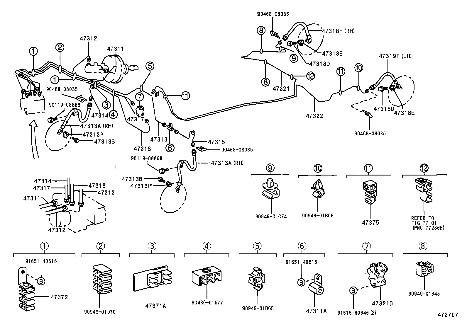 44545-12010 HOLDER, BRAKE ACTUATOR BOLT product image