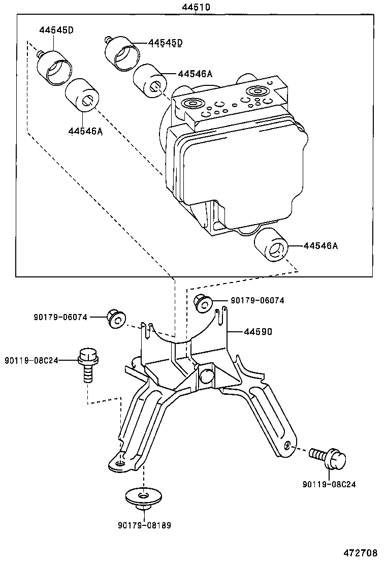 44545-12010 HOLDER, BRAKE ACTUATOR BOLT product image