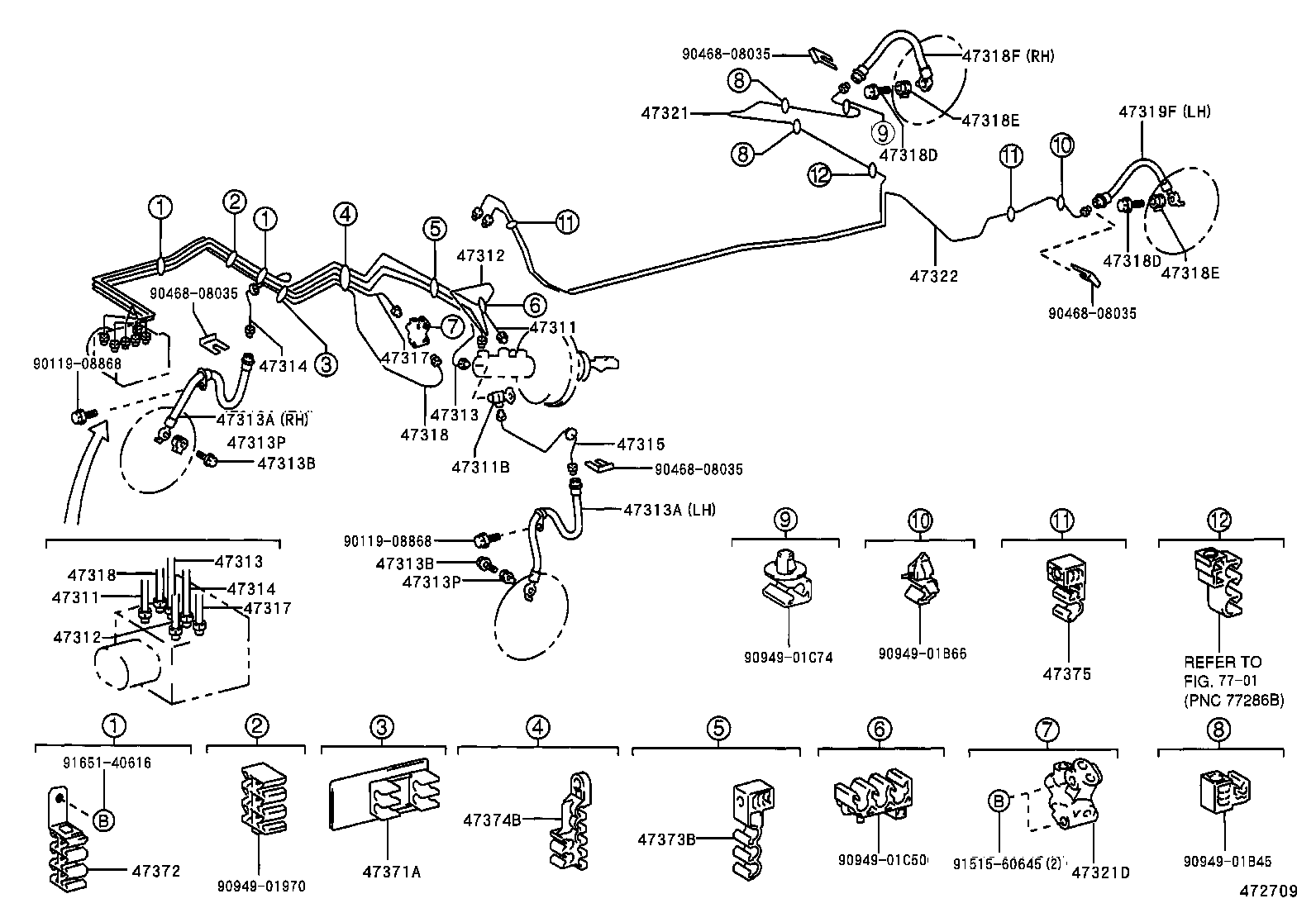44545-12010 HOLDER, BRAKE ACTUATOR BOLT product image