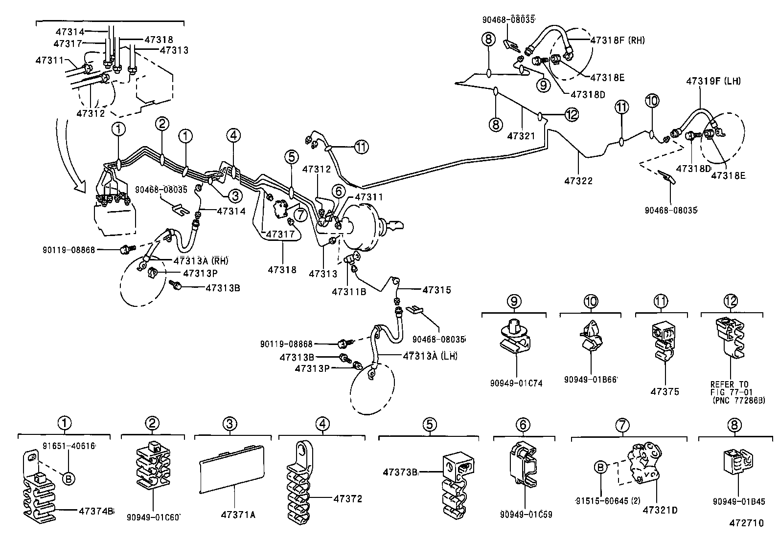 44545-12010 HOLDER, BRAKE ACTUATOR BOLT product image
