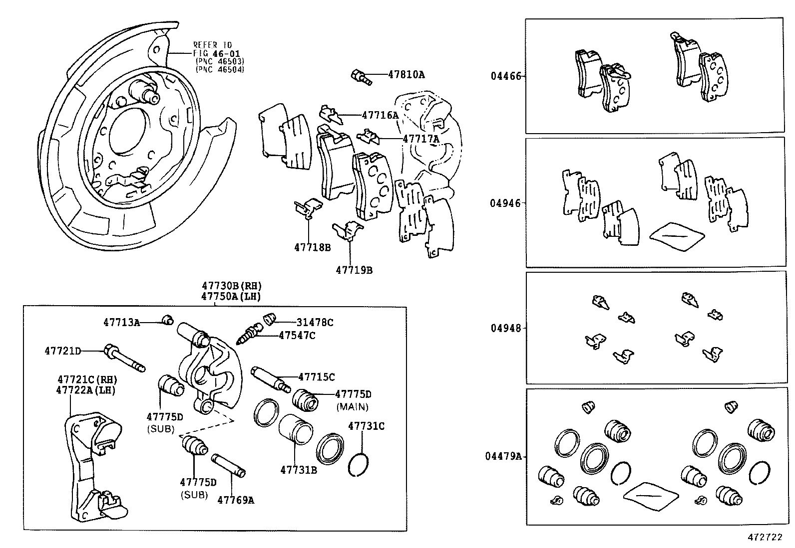 04479-33160 CYLINDER KIT, DISC BRAKE, REAR product image